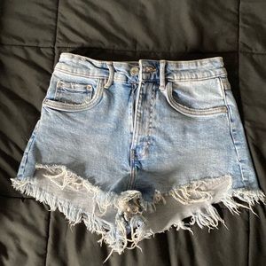 I am selling light blue denim shorts from Zara.
